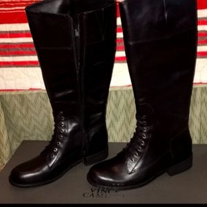 Tall Vince Camuto Black Leather Riding Boots